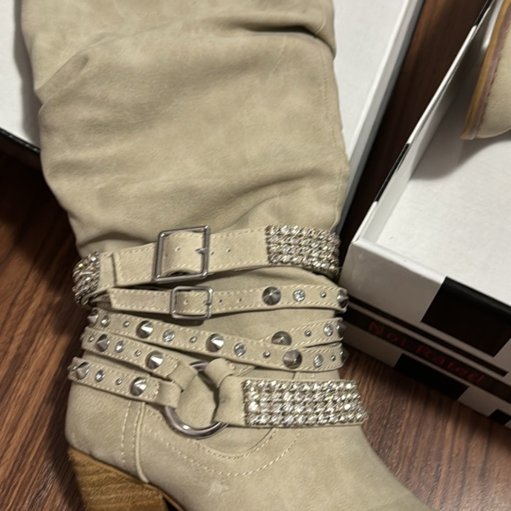 Rhinestone detail boots